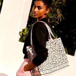 Victoria’s Secret pink leopard tote